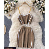 1566 ست تاپ کراپ نیمتنه دامن فانریپ پنبه بهاری فری 36 تا 44 تن شیک