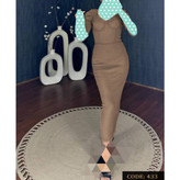 پیراهن تونیک ماکسی بلند آستین پفکی کوتاه ژپون دار فانریپ پنبه کبریتی فری ۳۶ تا ۴۶ تن شیک