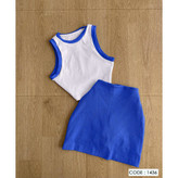 1436 کراپ نیمتنه دامن فشن فانریپ کبریتی قد کراپ دامن 40 فری سایز 36 تا 42 تن شیک