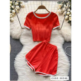 نیمتنه کراپ شورتک نواردوزی فانریپ فصل فری سایز 36 تا 42 تن شیک