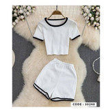 نیمتنه کراپ شورتک نواردوزی فانریپ فصل فری سایز 36 تا 42 تن شیک