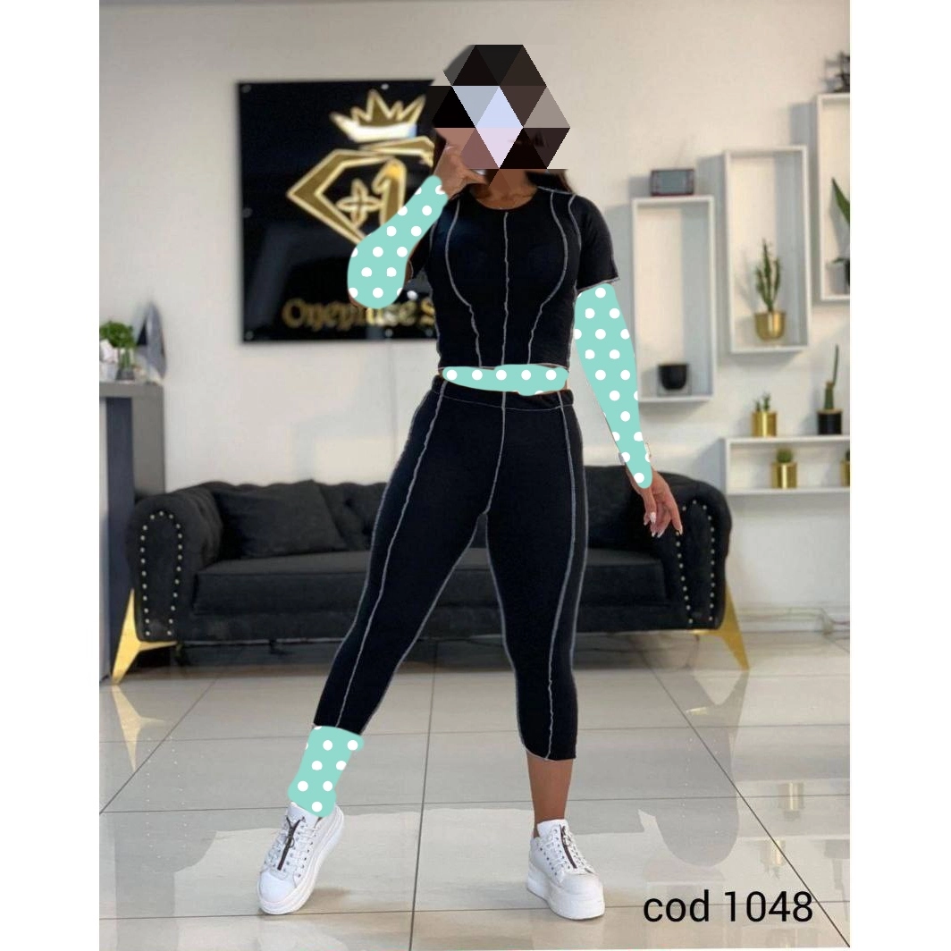 نیمتنه کراپ شلوار رگه دوزی فانریپ پنبه کبریتی فری سایز 38 تا 42 تن شیک