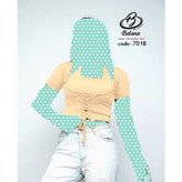 تاپ کراپ نیمتنه پشت گردنی جلو بند دار کبریتی پنبه عالی فری سایز 36 تا 42 تن شیک