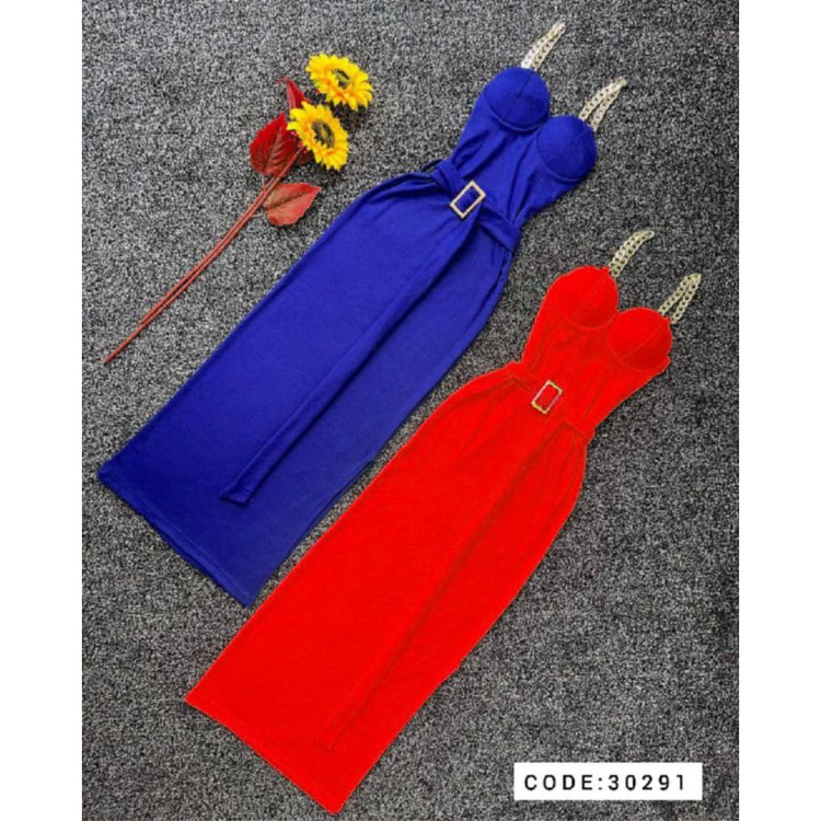 پیراهن ماکسی کبریتی چاکدار کاپدار نواردوزی کمربند دار قد ۱۳۰ فری سایز ۳۶ تا ۴۴ تن شیک