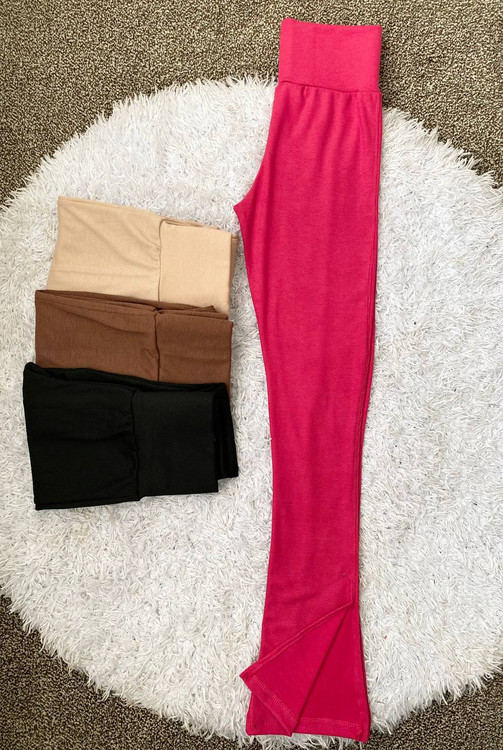 شلوار لگ کمرگنی بغل دمپا چاکدار فانریپ کبریتی فری ۳۶ تا ۴۲ تن شیک