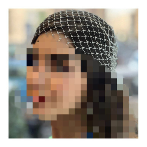 کلاه توری نگیندار اسکارف توری نگین کاری باندا مش نگینی دورگ توری نگینی تن شیک