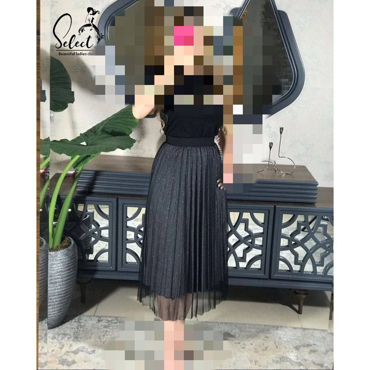 دامن مجلسی بلند تور و لمه قد از کمر ۹۵ فری سایز ۳۶ تا ۴۸ تن شیک