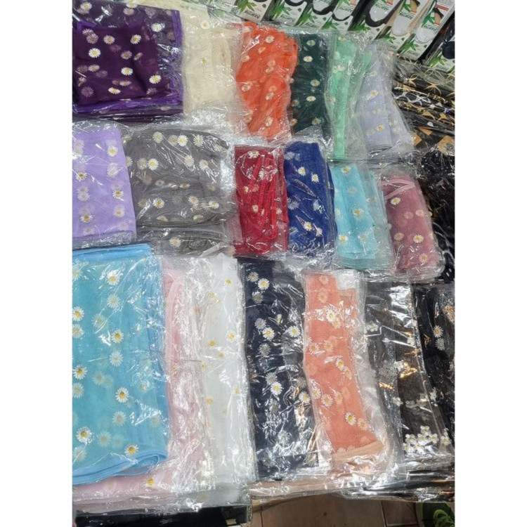 مینی اسکارف بابونه رنگی 70×70 تن شیک