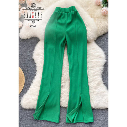 40306 شلوار لگ کبریتی جلو چاکدار کمر کش ۵ سانتی فاق بلند قد ۱۰۵ فری سایز ۳۸ تا ۴۴ تن شیک