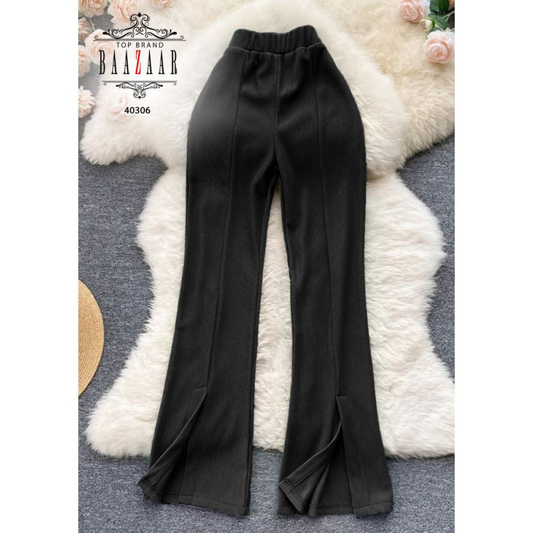 40306 شلوار لگ کبریتی جلو چاکدار کمر کش ۵ سانتی فاق بلند قد ۱۰۵ فری سایز ۳۸ تا ۴۴ تن شیک