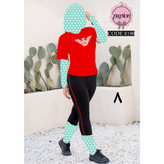 ست تیشرت شلوارک آرمینا پنبه تیپ لاکرا عالی فری سایز ۳۶ تا ۴۲ تن شیک