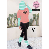 ست تیشرت شلوارک آرمینا پنبه تیپ لاکرا عالی فری سایز ۳۶ تا ۴۲ تن شیک