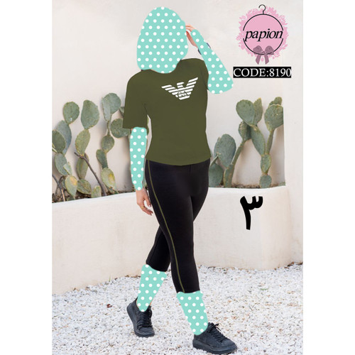 ست تیشرت شلوارک آرمینا پنبه تیپ لاکرا عالی فری سایز ۳۶ تا ۴۲ تن شیک