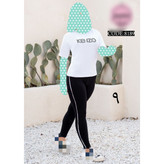 ست تیشرت شلوار زنانه و دخترانه پنبه تیپ لاکرا عالی فری سایز ۳۶ تا ۴۲ تن شیک