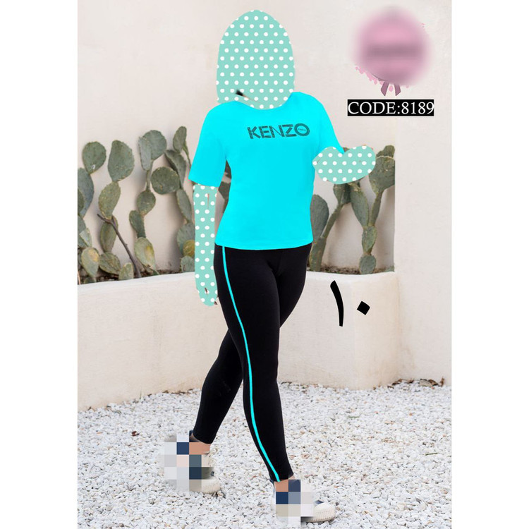 ست تیشرت شلوار زنانه و دخترانه پنبه تیپ لاکرا عالی فری سایز ۳۶ تا ۴۲ تن شیک