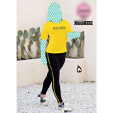 ست تیشرت شلوار زنانه و دخترانه پنبه تیپ لاکرا عالی فری سایز ۳۶ تا ۴۲ تن شیک