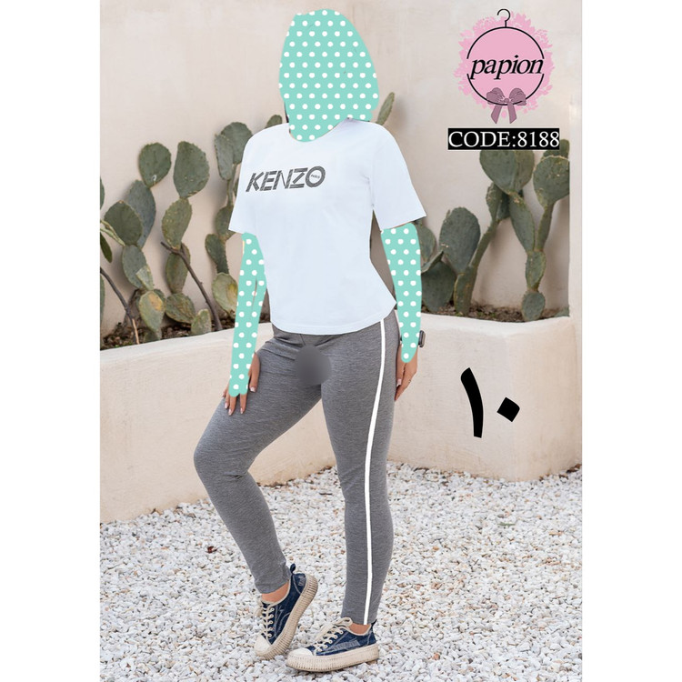 ست تیشرت شلوار زنانه و دخترانه پنبه تیپ لاکرا عالی فری سایز ۳۶ تا ۴۲ تن شیک