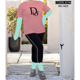 ست تیشرت شلوارک دیور زنانه و دخترانه پنبه تیپ لاکرا عالی بیگ سایز بزرگ فری ۴۴ تا ۵۰ تن شیک