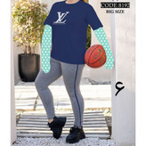 ست تیشرت شلوار اِل وی زنانه و دخترانه پنبه تیپ لاکرا عالی بیگسایز بزرگ فری سایز ۴۴ تا ۵۰ تن شیک