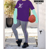 ست تیشرت شلوار اِل وی زنانه و دخترانه پنبه تیپ لاکرا عالی بیگسایز بزرگ فری سایز ۴۴ تا ۵۰ تن شیک