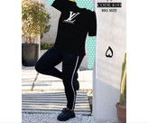 ست تیشرت شلوار اِل وی زنانه و دخترانه پنبه تیپ لاکرا عالی بیگسایز بزرگ فری سایز ۴۴ تا ۵۰ تن شیک