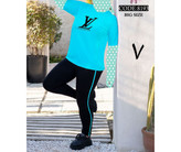 ست تیشرت شلوار اِل وی زنانه و دخترانه پنبه تیپ لاکرا عالی بیگسایز بزرگ فری سایز ۴۴ تا ۵۰ تن شیک