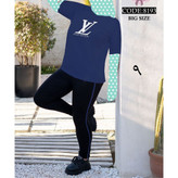 ست تیشرت شلوار اِل وی زنانه و دخترانه پنبه تیپ لاکرا عالی بیگسایز بزرگ فری سایز ۴۴ تا ۵۰ تن شیک