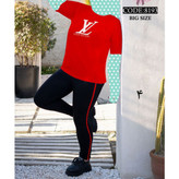 ست تیشرت شلوار اِل وی زنانه و دخترانه پنبه تیپ لاکرا عالی بیگسایز بزرگ فری سایز ۴۴ تا ۵۰ تن شیک