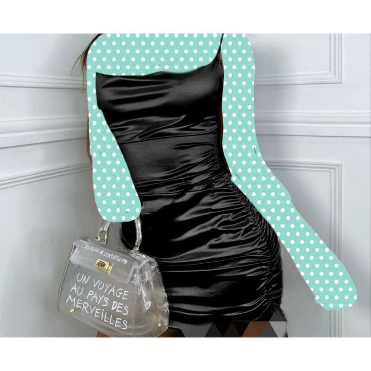 پیراهن مجلسی بغل گتر پشت بندی ساتن فوق العاده عالی فری سایز ۳۶ تا ۴۲ تن شیک