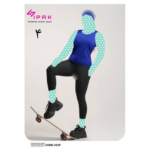 ست تاپ و شلوار ورزشی همراه هدبند جنس آیس کشی عالی فری سایز ۳۶ تا ۴۲ تن شیک