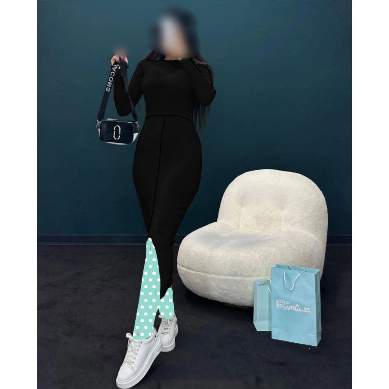 پیراهن ماکسی چاکدار فانریپ کبریتی مغزی دوزی چرم فری سایز 36 تا 44 تن شیک