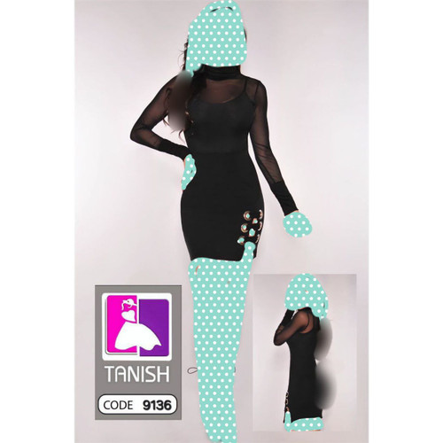 تونیک پیراهن توری پایین پانچی کریستال عالی فری در ۲ سایزبندی تن شیک