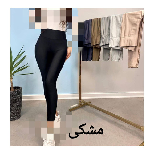 شلوار لگ براق پارچه ترک کمر گنی کش ۱۰ سانتی عالی فری سایز بیگ سایز بزرگ ۵۲ تا ۵۴ تن شیک