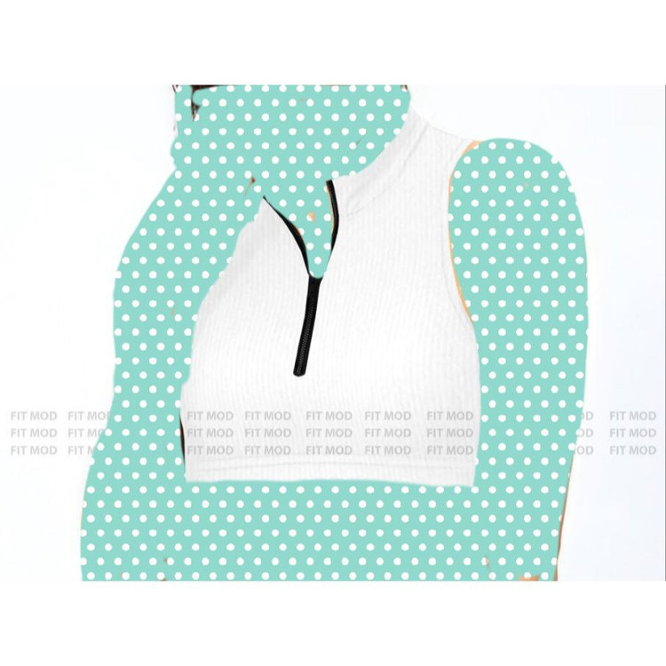 نیمتنه تاپ کراپ فانریپ پنبه جلو زیپی فری سایز ۴۰ تا ۴۶ قد ۳۵