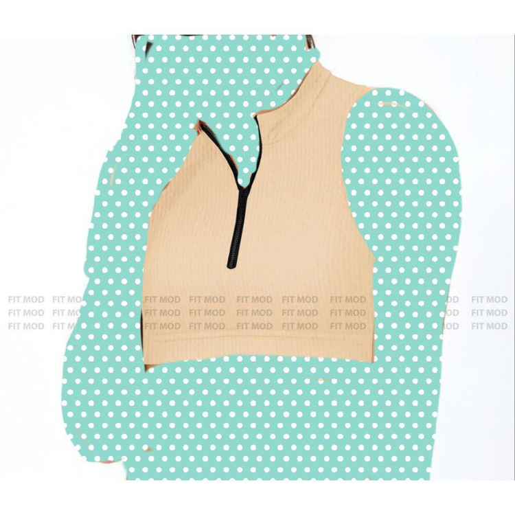 نیمتنه تاپ کراپ فانریپ پنبه جلو زیپی فری سایز ۴۰ تا ۴۶ قد ۳۵