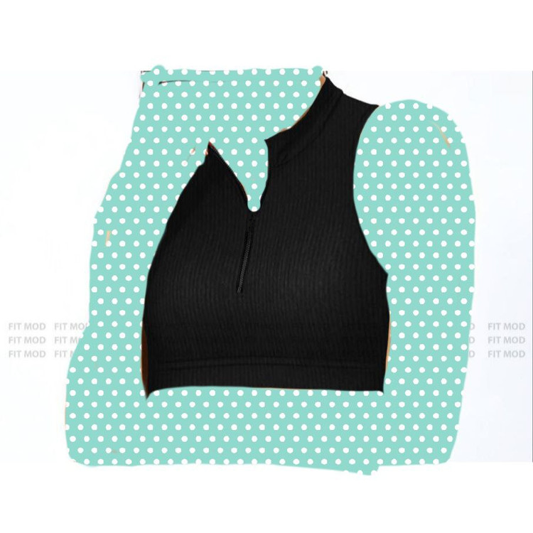 نیمتنه تاپ کراپ فانریپ پنبه جلو زیپی فری سایز ۴۰ تا ۴۶ قد ۳۵