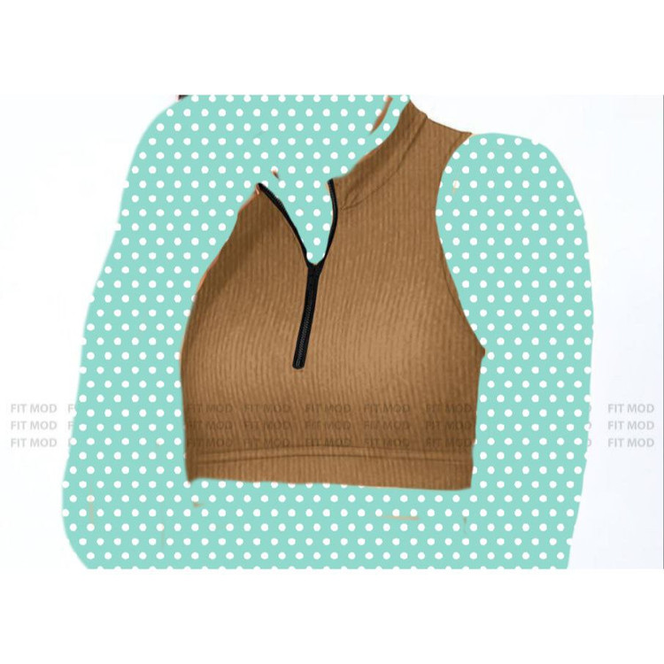 نیمتنه تاپ کراپ فانریپ پنبه جلو زیپی فری سایز ۴۰ تا ۴۶ قد ۳۵