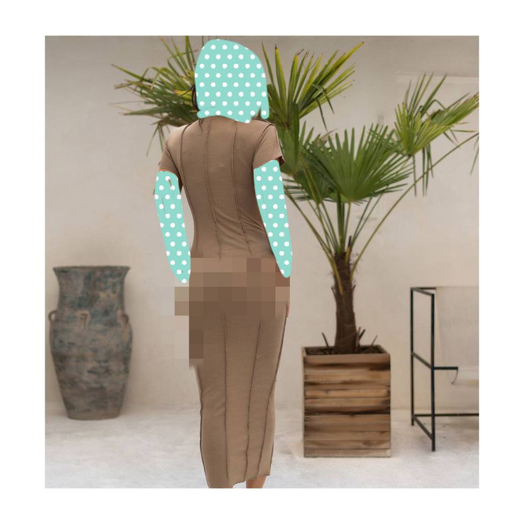 1571 پیراهن ماکسی بلند رگه دوزی بدون آستین فانریپ کشی عالی بهاری فری 36 تا 44 تن شیک