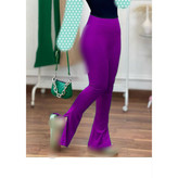 شلوار لگ کمرگنی بغل چاکدار کبریتی پارچه ترک در ۳ سایزبندی تن شیک