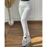 شلوار لگ کمرگنی بغل چاکدار کبریتی پارچه ترک در ۳ سایزبندی تن شیک