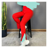 شلوار لگ کمرگنی بغل چاکدار کبریتی پارچه ترک در ۳ سایزبندی تن شیک