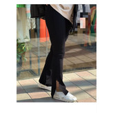 شلوار لگ کمرگنی بغل چاکدار کبریتی پارچه ترک در ۳ سایزبندی تن شیک