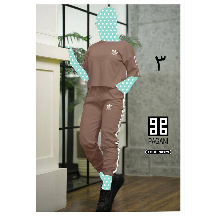 ست تیشرت شلوار آدیداس گلدوزی شده فری سایز ۳۸ تا ۴۴ تن شیک