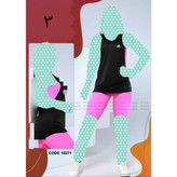 ست سه تیکه نیمتنه کراپ کاور شلوارک غواصی عالی فری سایز 36 تا 44 تن شیک