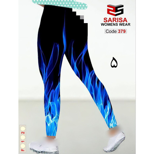 شلوار لگ ورزشی طرحدار تنخوری بسیار زیبا فلامنت فول لاکرا کمر ۱۰ سانتی در ۲ سایز بندی تن شیک