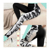 شلوار لگ ورزشی طرحدار تنخوری بسیار زیبا فلامنت فول لاکرا کمر ۱۰ سانتی در ۲ سایز بندی تن شیک