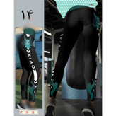 شلوار لگ ورزشی طرحدار تنخوری بسیار زیبا فلامنت فول لاکرا کمر ۱۰ سانتی در ۲ سایز بندی تن شیک