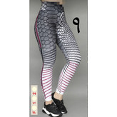شلوار لگ ورزشی طرحدار تنخوری بسیار زیبا فلامنت فول لاکرا کمر ۱۰ سانتی در ۲ سایز بندی تن شیک