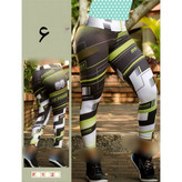 شلوار لگ ورزشی طرحدار تنخوری بسیار زیبا فلامنت فول لاکرا کمر ۱۰ سانتی در ۲ سایز بندی تن شیک