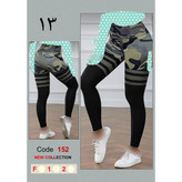 شلوار لگ ورزشی طرحدار تنخوری بسیار زیبا فلامنت فول لاکرا کمر ۱۰ سانتی در ۲ سایز بندی تن شیک